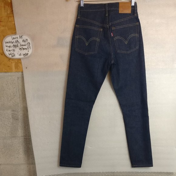 Levi's 501S Premium Button Fly High Waist Skinny Blue Jean in DARK HORIZONS 25w - Picture 6 of 14